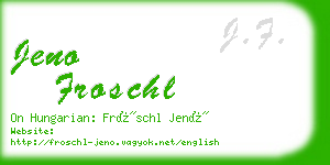 jeno froschl business card